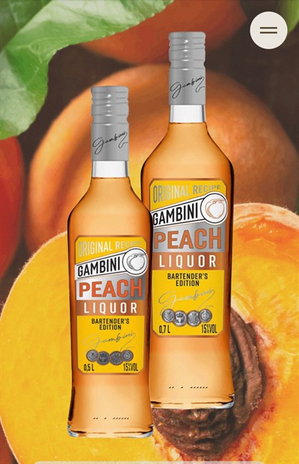 ЛИКЁР ПЕРСИКОВЫЙ GAMBINI PEACH, Крепость: 15%, Объём: 0,5 л. 2099