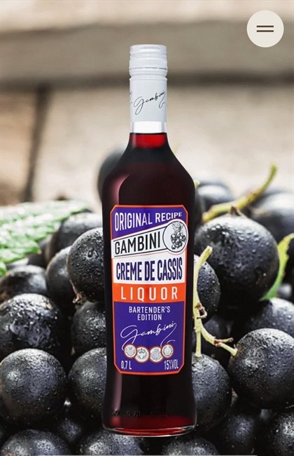 ЛИКЁР ЯГОДНЫЙ GAMBINI CREME DE CASSIS, Крепость: 15%, Объём: 0,7 л. 2101